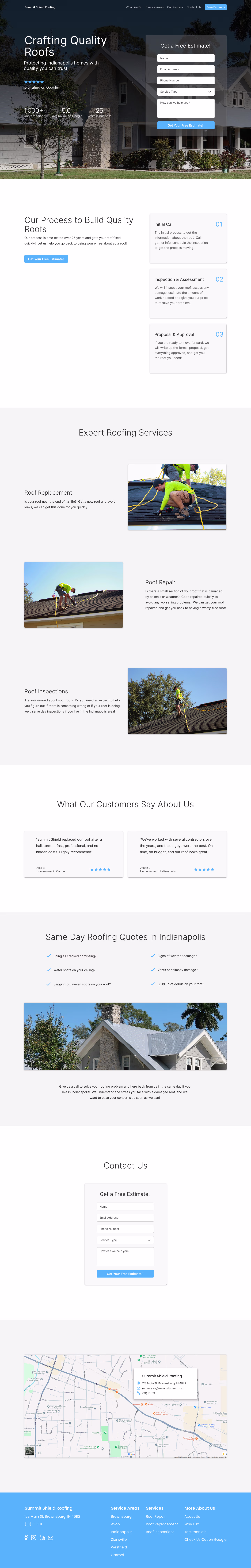 Summit Shield Roofing Landing Page Preview