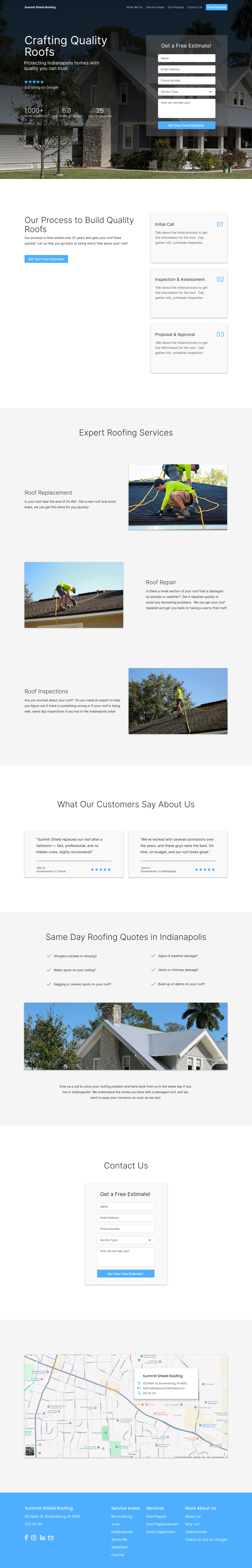 Summit Shield Roofing Landing Page Preview